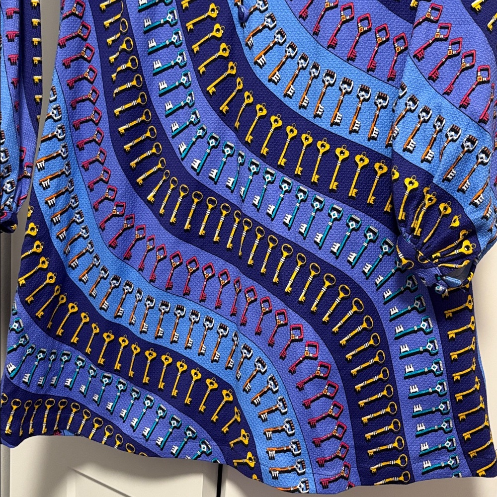 NWT [Paolita] London Arnall Phoebe Key Pattern Bright Blue Dress/Tunic Women’s S - Picture 8 of 13